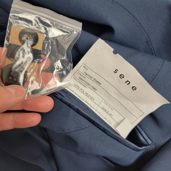 Sene Soho Flex Tech Sport Coat Unstructured Blazer Jacket Blue Custom 50 Chest - Picture 3 of 3